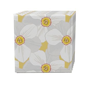 Napkin Set, 100% Polyester, Set of 4, 18x18", Large Petal Flowers