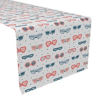 Table Runner, 100% Cotton, 16x72", Summer Sunglasses