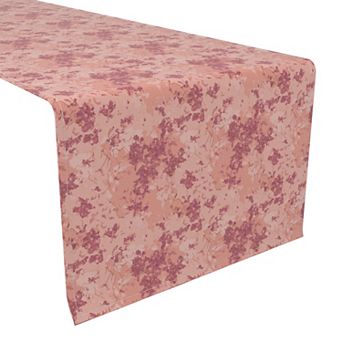 Table Runner, 100% Cotton, 16x72", Pink Marble Texture
