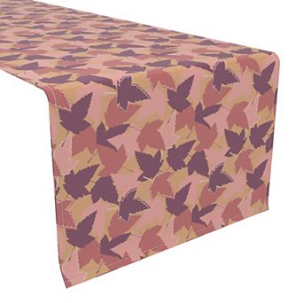 Table Runner, 100% Cotton, 16x90", Fall Season Maple Leaves