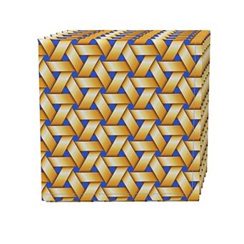 Napkin Set, 100% Polyester, Set of 4, 18x18", Handmade Straw Wicker