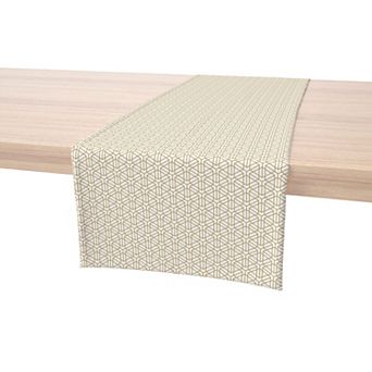 Table Runner, 100% Cotton, 16x72", Geometric Golden Design