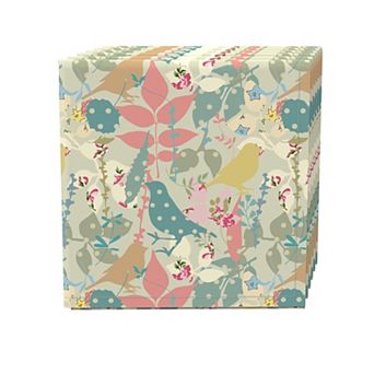 Napkin Set, 100% Polyester, Set of 4, 18x18", Decorated Birds & Flowers
