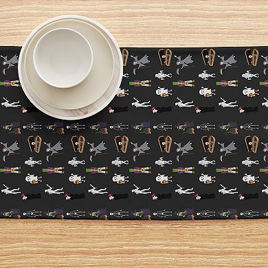 Table Runner, 100% Polyester, 14x108", Halloween Usual Characters
