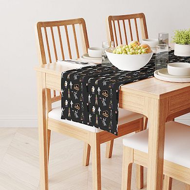 Table Runner, 100% Polyester, 14x108", Halloween Usual Characters