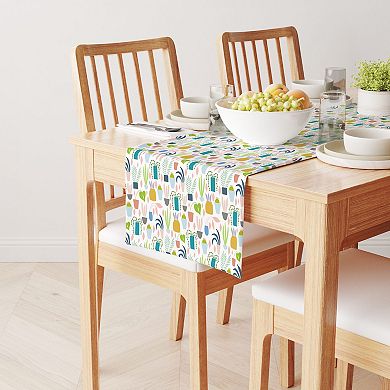 Table Runner, 100% Cotton, 16x90", Houseplant Collection