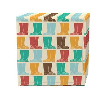 Napkin Set, 100% Polyester, Set of 4, 18x18", Rainboots