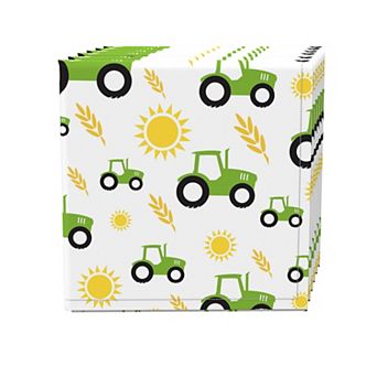 Napkin Set, 100% Polyester, Set of 4, 18x18", Tractors on the Farm