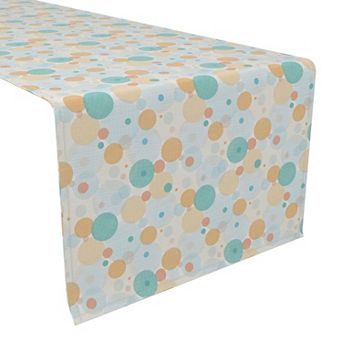 Table Runner, 100% Polyester, 12x72", Colorful Spots