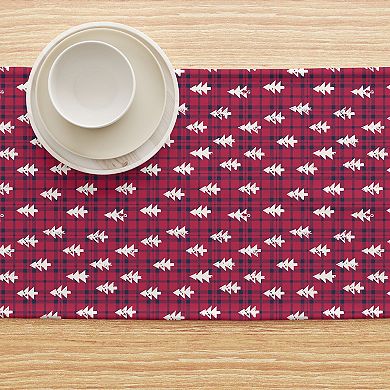 Table Runner, 100% Polyester, 12x72", Holiday Woodland Plaid