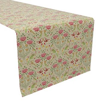 Table Runner, 100% Cotton, 16x72", Floral 81