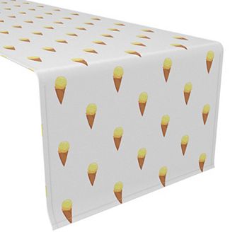 Table Runner, 100% Cotton, 16x72", Ice Cream Cones