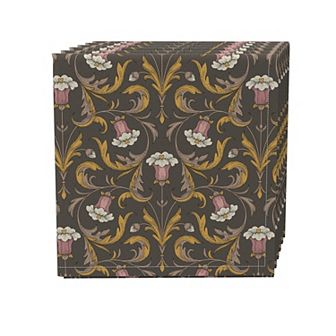 Napkin Set of 4, 100% Cotton, 20x20", Floral 148