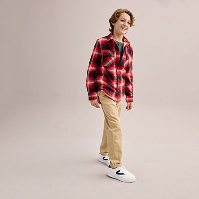 Boys 8-20 Sonoma Goods For Life® Lined Flannel Shacket in Regular & Husky