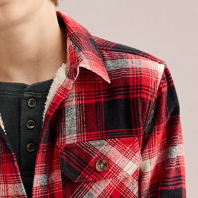 Boys 8-20 Sonoma Goods For Life® Lined Flannel Shacket in Regular & Husky