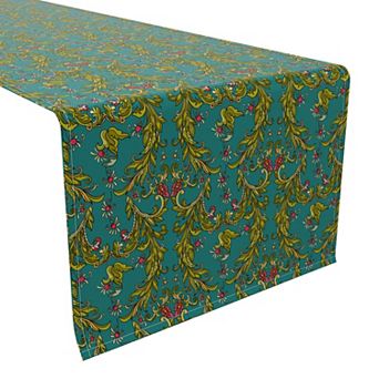 Table Runner, 100% Cotton, 16x72", Floral 14