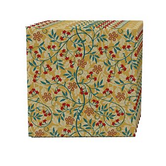 Napkin Set of 4, 100% Cotton, 20x20", Floral 67