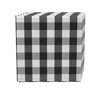 Napkin Set, 100% Polyester, Set of 4, 18x18", Picnic Check, Black