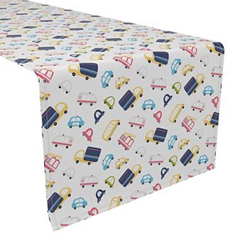 Table Runner, 100% Polyester, 14x108", Cartoon Cars