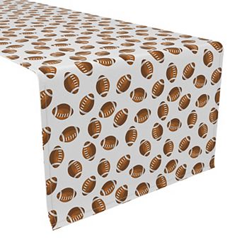 Table Runner, 100% Cotton, 16x72", Allover Football Pattern