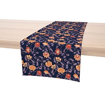 Table Runner, 100% Cotton, 16x90", Floral 25