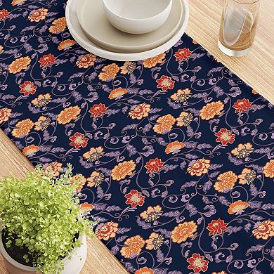 Table Runner, 100% Cotton, 16x90", Floral 25