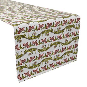 Table Runner, 100% Cotton, 16x90", Floral 7