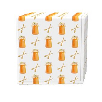 Napkin Set, 100% Polyester, Set of 4, 18x18", Honey Jar Design