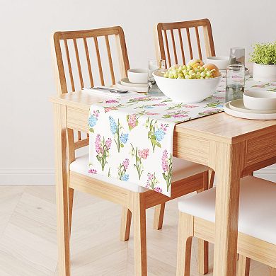 Table Runner, 100% Polyester, 14x108", Garden Grown Flowers