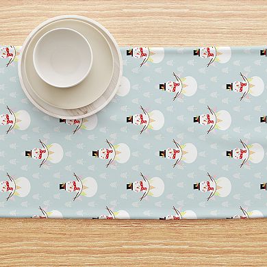 Table Runner, 100% Cotton, 16x90", Holiday Snowmen and Polar Bears