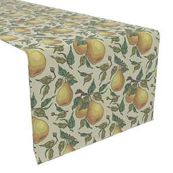 Table Runner, 100% Cotton, 16x72", Painted Pear Tree