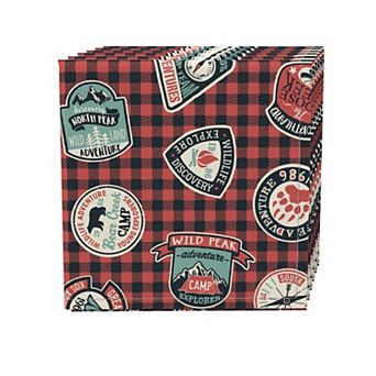 Napkin Set, 100% Polyester, Set of 4, 18x18", Mountain Explorer Plaid