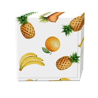 Napkin Set, 100% Polyester, Set of 4, 18x18", Bananas, Pineapples & Oranges