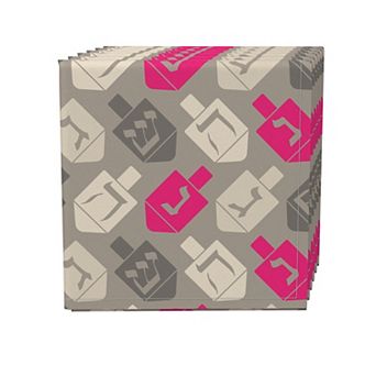 Napkin Set, 100% Polyester, Set of 4, 18x18", Dreidel Wrapping Wallpaper