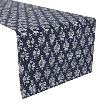 Table Runner, 100% Cotton, 16x72", Ethnic Floral Design