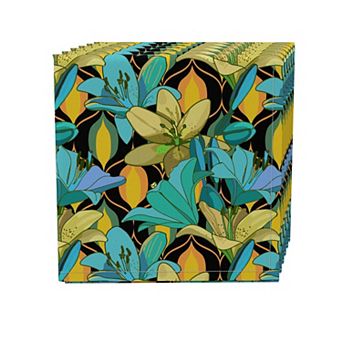 Napkin Set of 4, 100% Cotton, 20x20", Floral 90
