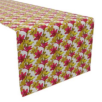 Table Runner, 100% Cotton, 16x90", Floral 87