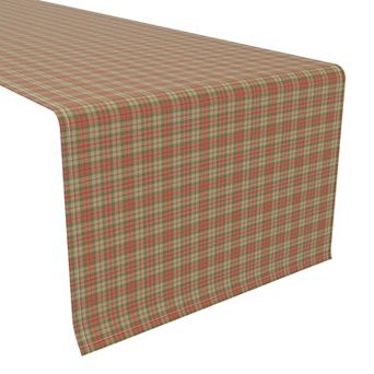 Table Runner, 100% Polyester, 12x72", Thanksgiving Retro Tartan Plaid