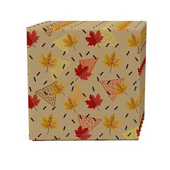 Napkin Set of 4, 100% Cotton, 20x20", Patterns with Leaves