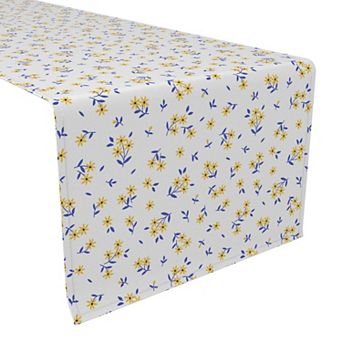 Table Runner, 100% Cotton, 16x108", Daisy Allover Pattern