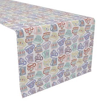Table Runner, 100% Polyester, 14x108", Abstract Mugs