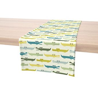 Table Runner, 100% Polyester, 12x72", Funny Gators