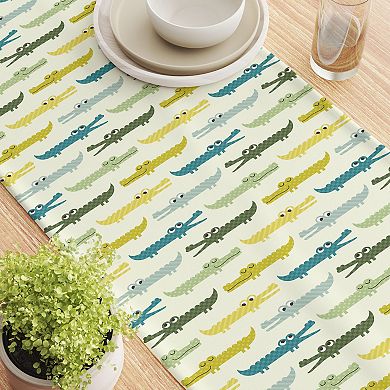 Table Runner, 100% Polyester, 12x72", Funny Gators