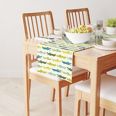 Table Runner, 100% Polyester, 12x72", Funny Gators