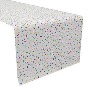 Table Runner, 100% Cotton, 16x90", Sprinkles on White