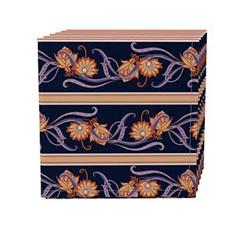 Napkin Set of 4, 100% Cotton, 20x20", Floral 2