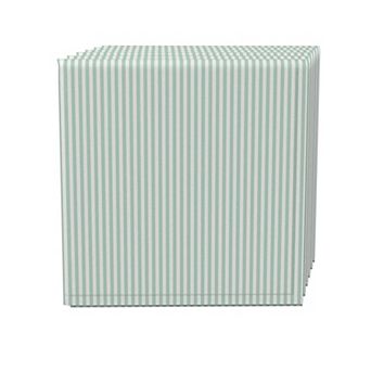 Napkin Set, 100% Polyester, Set of 4, 18x18", Pinstripes, Celadon & White