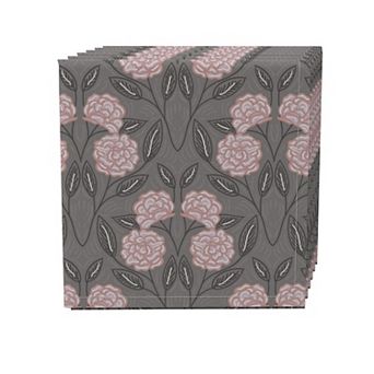 Napkin Set of 4, 100% Cotton, 20x20", Floral 55