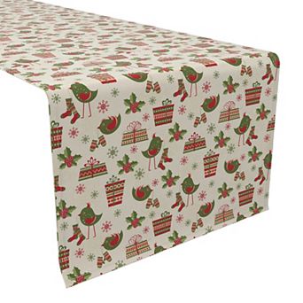 Table Runner, 100% Cotton, 16x72", Christmas Celebration