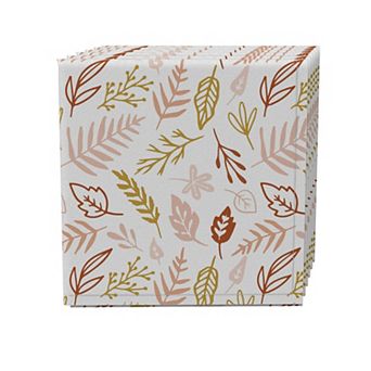 Napkin Set of 4, 100% Cotton, 20x20", Simple Doodle Leaves